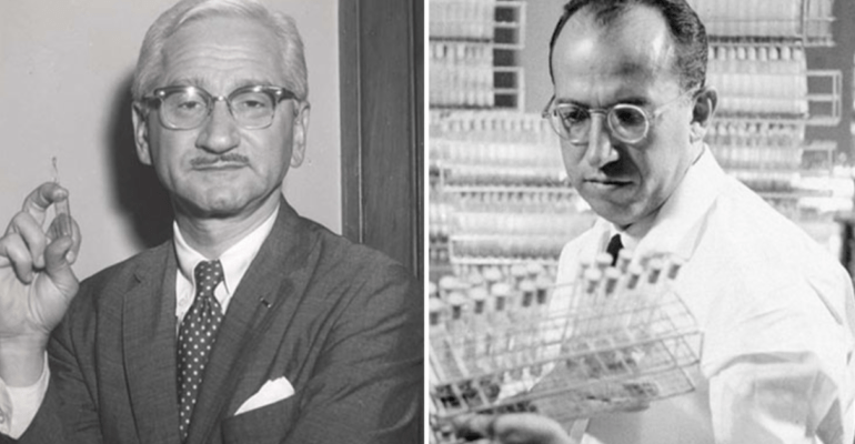 Le Dr Jonas Salk et le Dr Albert Sabin les inventeurs des vaccins contre la poliomyélite