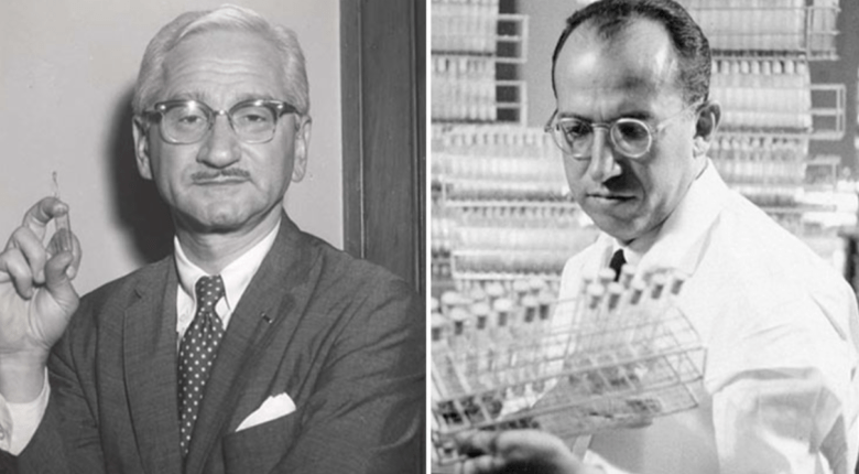 Le Dr Jonas Salk et le Dr Albert Sabin les inventeurs des vaccins contre la poliomyélite